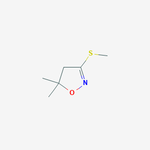 molecular formula C6H11NOS B8279288 3-Methylthio-5,5-dimethyl-2-isoxazoline 