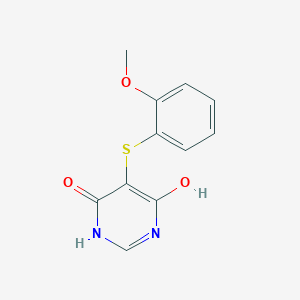 molecular formula C11H10N2O3S B8279295 6-Hydroxy-5-(2-methoxy-phenylsulfanyl)-3,4-dihydro-pyrimidin-4-one 