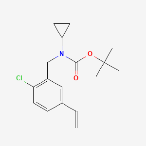 molecular formula C17H22ClNO2 B8279296 (2-Chloro-5-vinyl-benzyl)-cyclopropyl-carbamic Acid tert-butyl Ester 