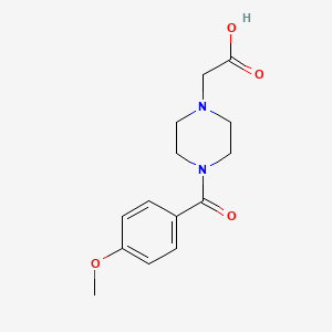 molecular formula C14H18N2O4 B8279337 [4-(4-Methoxybenzoyl)-1-piperazinyl]acetic acid 