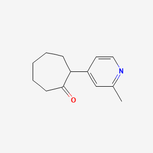 molecular formula C13H17NO B8279340 2-(2-Methylpyridin-4-yl)cycloheptanone 
