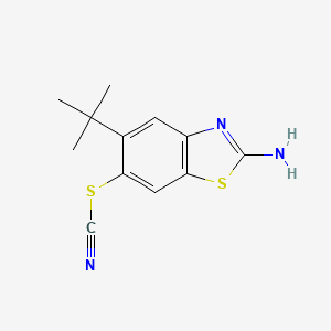 molecular formula C12H13N3S2 B8279343 5-Tert-butyl-6-thiocyanato-benzothiazol-2-yl-amine 