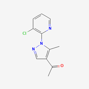 molecular formula C11H10ClN3O B8279353 4-Acetyl-1-(3-chloro-2-pyridyl)-5-methylpyrazole 