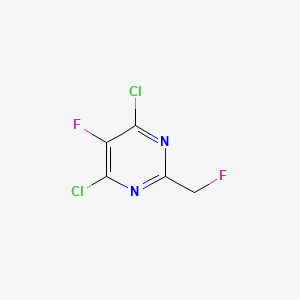 molecular formula C5H2Cl2F2N2 B8279376 4,6-Dichloro-5-fluoro-2-(fluoromethyl)pyrimidine 