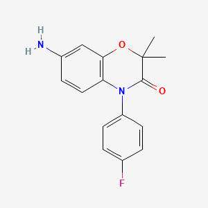molecular formula C16H15FN2O2 B8279388 7-Amino-4-(4-fluorophenyl)-2,2-dimethyl-2H-benzo[b][1,4]oxazin-3(4H)-one 