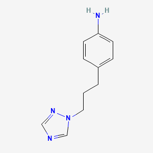 molecular formula C11H14N4 B8279408 4-[3-(1,2,4-Triazol-1-yl)propyl]aniline 