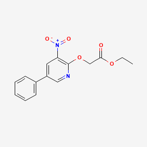 molecular formula C15H14N2O5 B8279420 Ethyl 2-((3-nitro-5-phenylpyridin-2-yl)oxy)acetate 