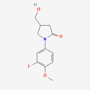 molecular formula C12H14FNO3 B8279440 1-(3-Fluoro-4-methoxyphenyl)-4-(hydroxymethyl)pyrrolidin-2-one 