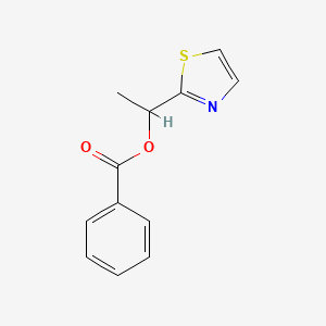 molecular formula C12H11NO2S B8279453 1-(2-Thiazolyl)ethyl benzoate 