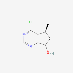 molecular formula C8H9ClN2O B8279457 (5R)-4-chloro-5-methyl-6,7-dihydro-5H-cyclopenta[d]pyrimidin-7-ol 