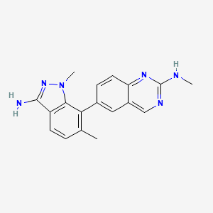 molecular formula C18H18N6 B8279476 6-(3-amino-1,6-dimethyl-1H-indazol-7-yl)-N-methylquinazolin-2-amine 