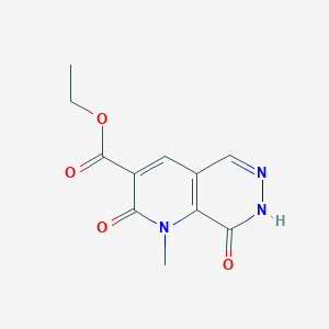 molecular formula C11H11N3O4 B8279480 Ethyl 1-methyl-2,8-dioxo-1,2,7,8-tetrahydropyrido[2,3-d]pyridazine-3-carboxylate 