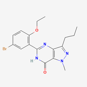 molecular formula C17H19BrN4O2 B8279496 5-(5-Bromo-2-ethoxyphenyl)-1-methyl-3-propyl-1H-pyrazolo[4,3-D]pyrimidin-7(6H)-one CAS No. 147676-70-8