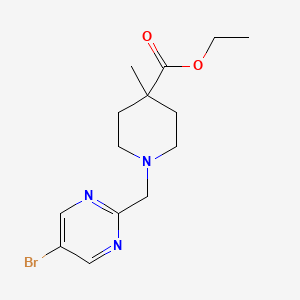 molecular formula C14H20BrN3O2 B8279538 Ethyl 1-[(5-bromopyrimidin-2-yl)methyl]-4-methyl-piperidine-4-carboxylate 