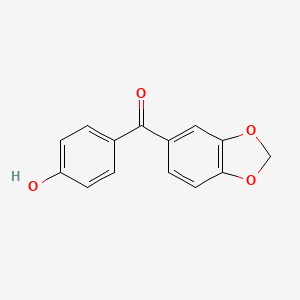 molecular formula C14H10O4 B8279576 4-Hydroxyphenyl 3,4-methylenedioxyphenyl ketone 