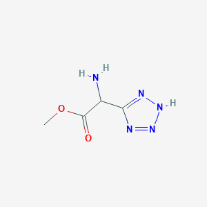 molecular formula C4H7N5O2 B8279624 methyl 2-amino2-(1H-tetrazol-5-yl)acetate 