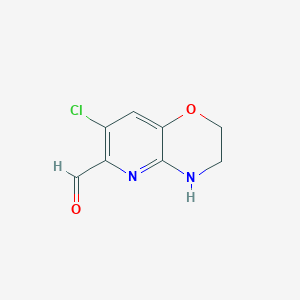 7-chloro-3,4-dihydro-2H-pyrido[3,2-b][1,4]oxazine-6-carbaldehyde