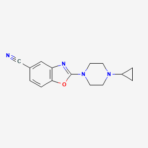 molecular formula C15H16N4O B8279721 2-(4-Cyclopropylpiperazin-1-yl)benzooxazole-5-carbonitrile 