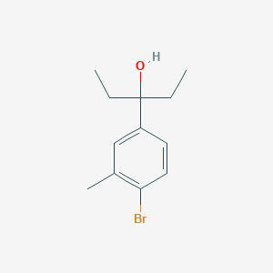 molecular formula C12H17BrO B8279728 3-(4-Bromo-3-methyl-phenyl)-pentan-3-ol 