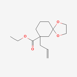 molecular formula C14H22O4 B8279797 7-Allyl-1,4-dioxa-spiro[4.5]decane-7-carboxylic acid ethyl ester 