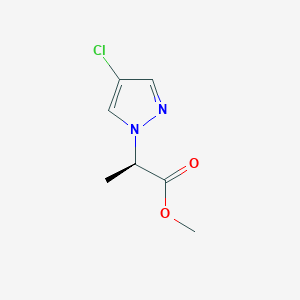 molecular formula C7H9ClN2O2 B8279822 (R)-methyl 2-(4-chloro-1H-pyrazol-1-yl)propanoate 