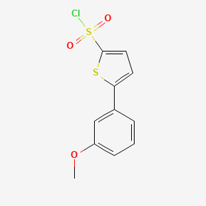 molecular formula C11H9ClO3S2 B8279837 5-(3-Methoxyphenyl)thiophene-2-sulfonyl chloride 