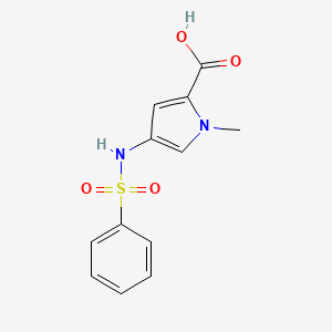 molecular formula C12H12N2O4S B8279838 1-methyl-4-(phenylsulfonamido)-1H-pyrrole-2-carboxylic acid 