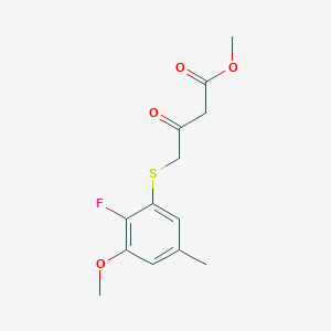 molecular formula C13H15FO4S B8279851 Methyl 4-((2-fluoro-3-methoxy-5-methylphenyl)sulfanyl)-3-oxobutanoate 