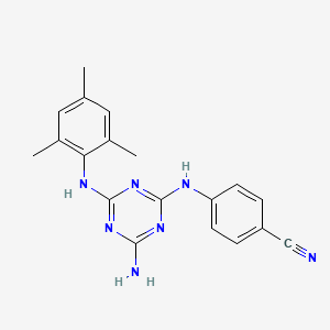 4-[[4-Amino-6-(2,4,6-trimethylanilino)-1,3,5-triazin-2-yl]amino]benzonitrile