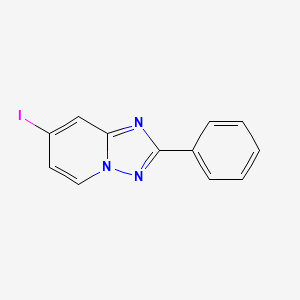 molecular formula C12H8IN3 B8279894 7-Iodo-2-phenyl-[1,2,4]triazolo[1,5-a]pyridine 