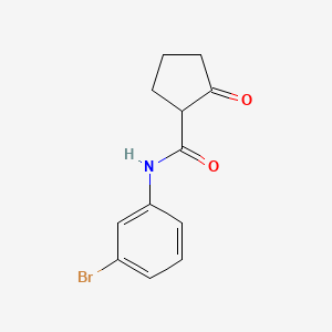 molecular formula C12H12BrNO2 B8279953 Cyclopentan-2-one-1-carboxylic acid-(3-bromophenyl)amide 