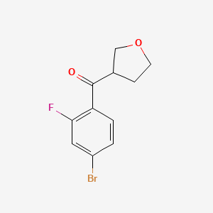 molecular formula C11H10BrFO2 B8279968 (4-Bromo-2-fluorophenyl)(tetrahydro-3-furanyl)methanone 