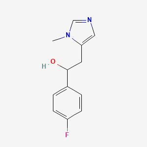 molecular formula C12H13FN2O B8279976 1-(4-Fluorophenyl)-2-(1-methylimidazol-5-yl)ethanol 