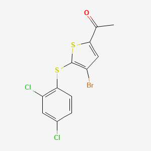 molecular formula C12H7BrCl2OS2 B8280000 1-[4-Bromo-5-(2,4-dichlorophenyl)sulfanyl-2-thienyl]ethanone 