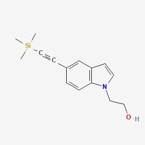 molecular formula C15H19NOSi B8280009 2-(5-Trimethylsilanylethynyl-indol-1-yl)-ethanol CAS No. 690266-57-0