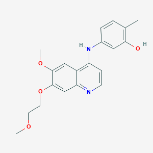molecular formula C20H22N2O4 B8280013 5-[[6-Methoxy-7-(2-methoxyethoxy)quinolin-4-yl]amino]-2-methylphenol 