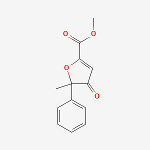 molecular formula C13H12O4 B8280031 4,5-Dihydro-5-methyl-4-oxo-5-phenylfuran-2-carboxylic Acid Methyl Ester 