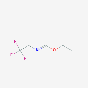 molecular formula C6H10F3NO B8280080 Ethanimidic acid, N-(2,2,2-trifluoroethyl)-, ethyl ester 