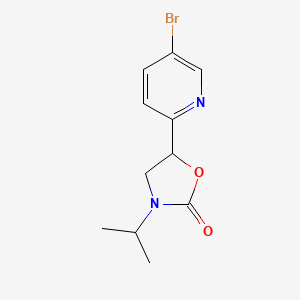 molecular formula C11H13BrN2O2 B8280095 5-(5-Bromopyridin-2-yl)-3-isopropyloxazolidin-2-one 