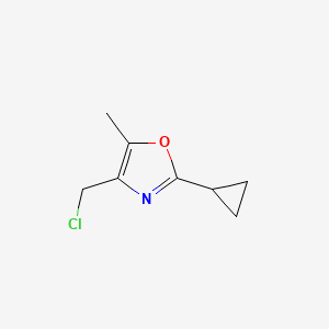 molecular formula C8H10ClNO B8280100 4-Chloromethyl-2-cyclopropyl-5-methyl-oxazole 