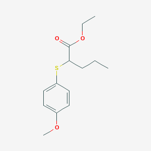 molecular formula C14H20O3S B8280146 2-(4-Methoxy-phenylsulfanyl)pentanoic acid ethyl ester 