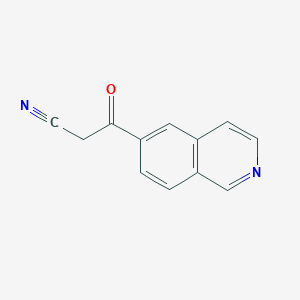 molecular formula C12H8N2O B8280163 3-(Isoquinolin-6-yl)-3-oxopropanenitrile 
