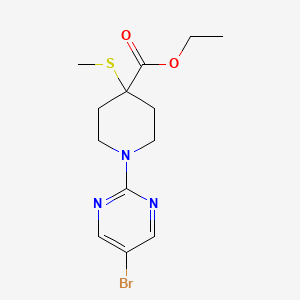 molecular formula C13H18BrN3O2S B8280184 Ethyl 1-(5-bromopyrimidin-2-yl)-4-methylsulfanyl-piperidine-4-carboxylate 