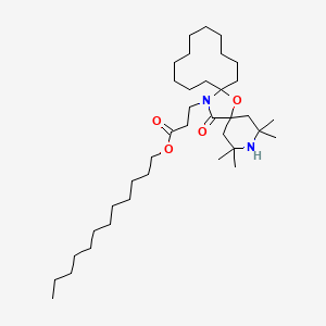 molecular formula C37H68N2O4 B8280276 7-Oxa-3,20-diazadispiro(5.1.11.2)heneicosane-20-propanoic acid, 2,2,4,4-tetramethyl-21-oxo-, dodecyl ester CAS No. 85099-51-0