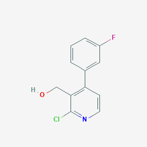 molecular formula C12H9ClFNO B8280289 [2-Chloro-4-(3-fluorophenyl)pyridin-3-yl]methanol 