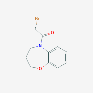 molecular formula C11H12BrNO2 B8280316 5-(2-Bromoacetyl)-2,3,4,5-tetrahydro-1,5-benzoxazepine 