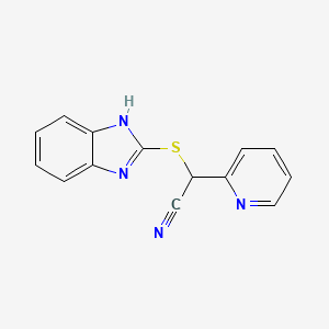 molecular formula C14H10N4S B8280363 [(2-Benzimidazolyl)thio](2-pyridyl)acetonitrile 