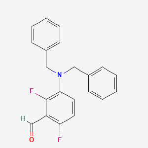 molecular formula C21H17F2NO B8280448 3-Dibenzylamino-2,6-difluoro-benzaldehyde 