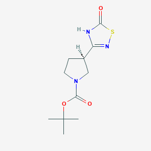 molecular formula C11H17N3O3S B8280475 (R)-3-(5-oxo-4,5-dihydro-[1,2,4]thiadiazol-3-yl)-pyrrolidine-1-carboxylic acid tert-butyl ester 