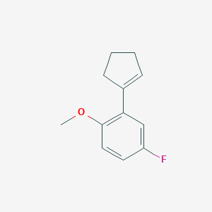 molecular formula C12H13FO B8280491 2-Cyclopentenyl-4-fluoro-1-methoxybenzene 